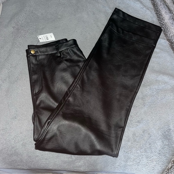 Cotton On Black Leather Pants size 10 NWT - Picture 1 of 5